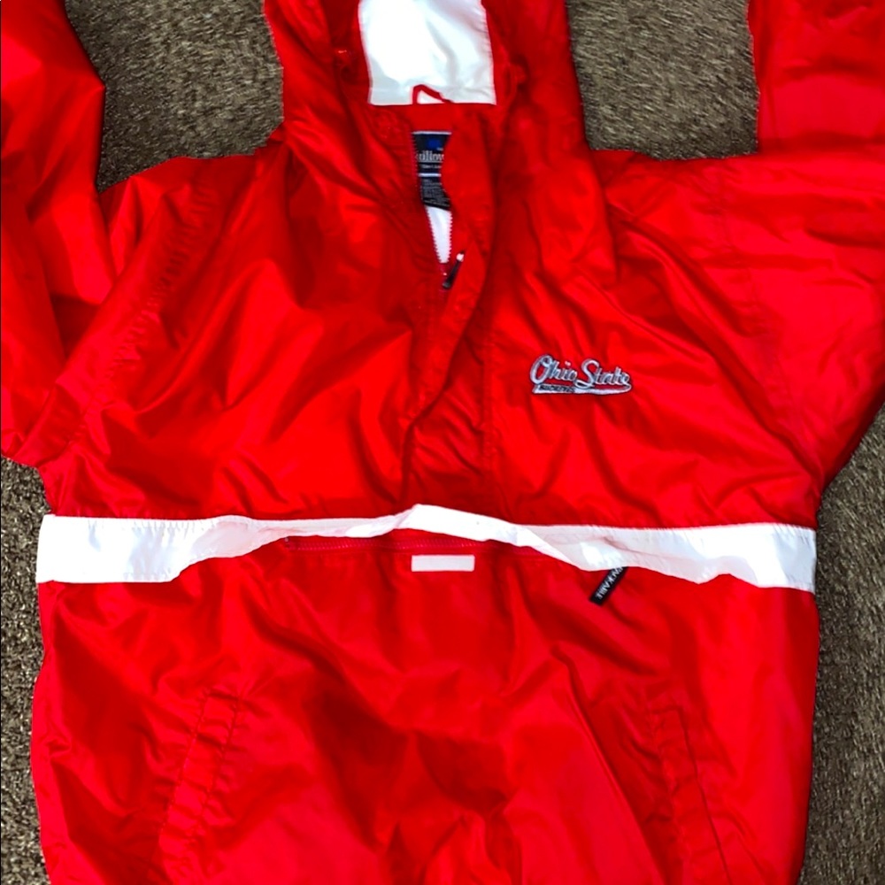 Vintage Ohio state half zip wind breaker